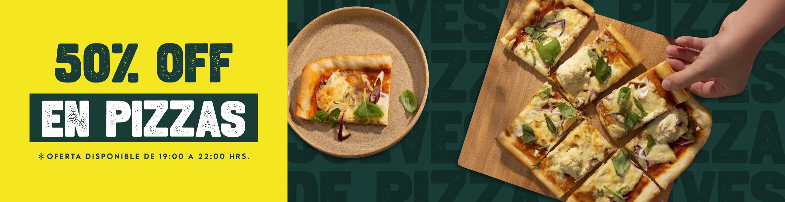 50% de descuento pizzas en Festa Garden